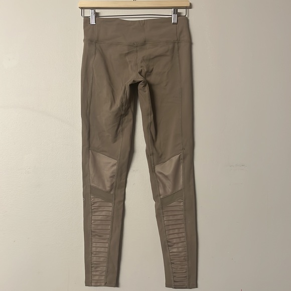 ALO Yoga Taupe Ribbed Mesh Leggings - Picture 3 of 4